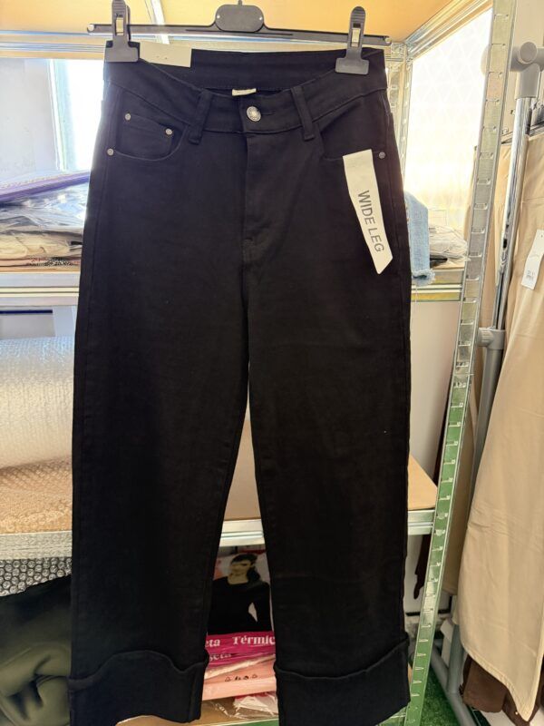 Vaquero wide leg talla 36 bajo hacia arriba