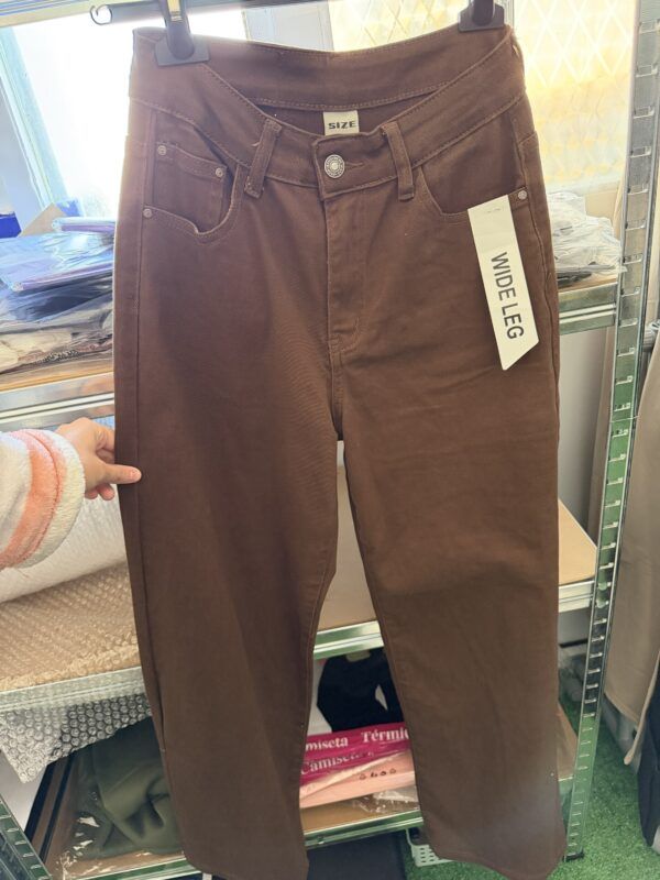 Vaquero wide leg t36 marrón chocolate