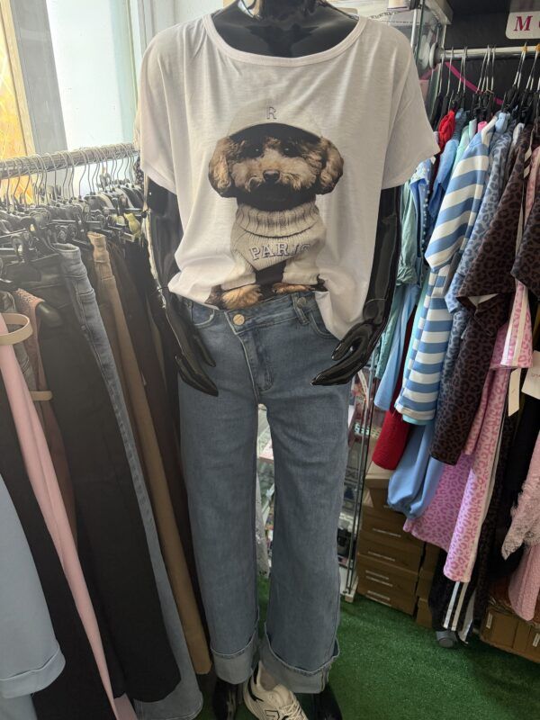 Vaquero wide leg doble botón