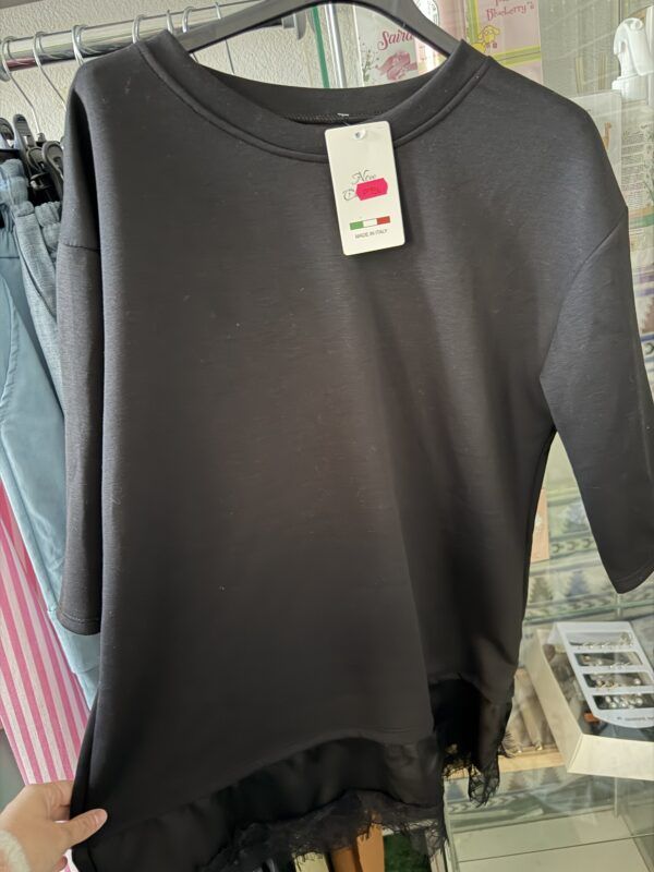 Camiseta encaje negra