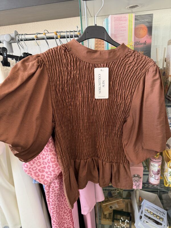 Blusa panal de abeja marrón