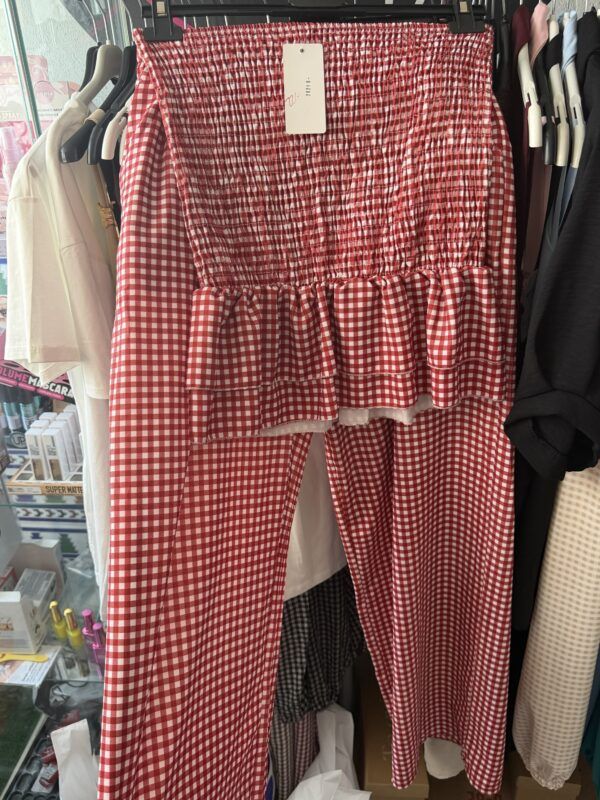 Conjunto vichy rojo talla única