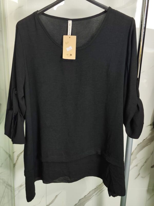 Blusa negra curvy 140cm pecho